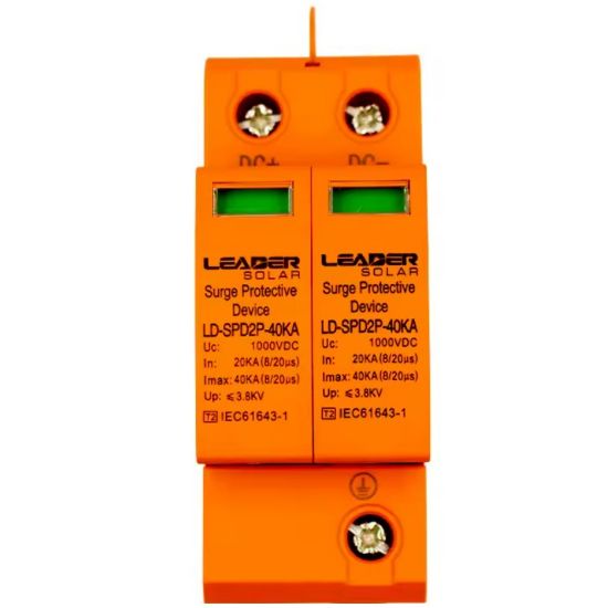  Зображення Обмежувач перенапруги Leader DC2P 1000В 40кА (LD-SPD2P-40KA-1000V) 