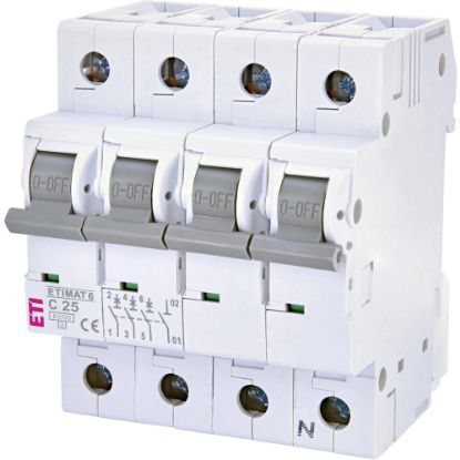  Зображення Автоматичний вимикач ETI ETIMAT 6 3p+N C 25 А (6 kA) (2146518) 