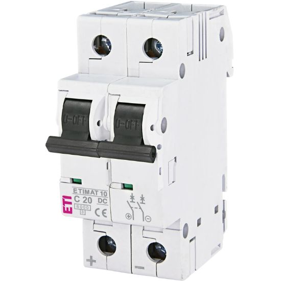  Зображення Автоматичний вимикач ETI ETIMAT 10-DC 2p C 20 A (6 kA) (2138717) 
