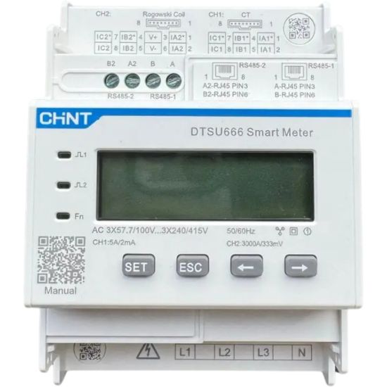  Зображення Лічильник трифазний Fox Chint DTSU666, RS-485 x 2, 600A/333mV + котушки Роговського 