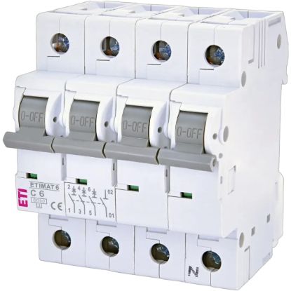  Зображення Автоматичний вимикач ETI ETIMAT 6 3p+N C 6 А (6 kA) (2146512) 