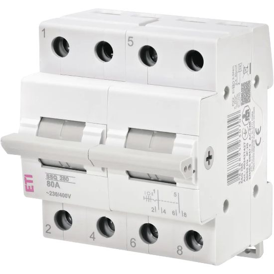  Зображення Перемикач трипозиційний ETI SSQ 280 "1-0-2", 2p 80A (2421427) 